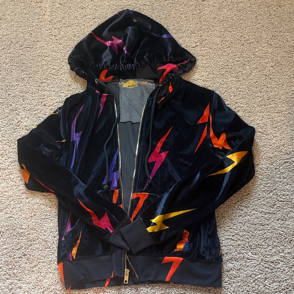 Avia Black Hoodie with Red and Pink Accents